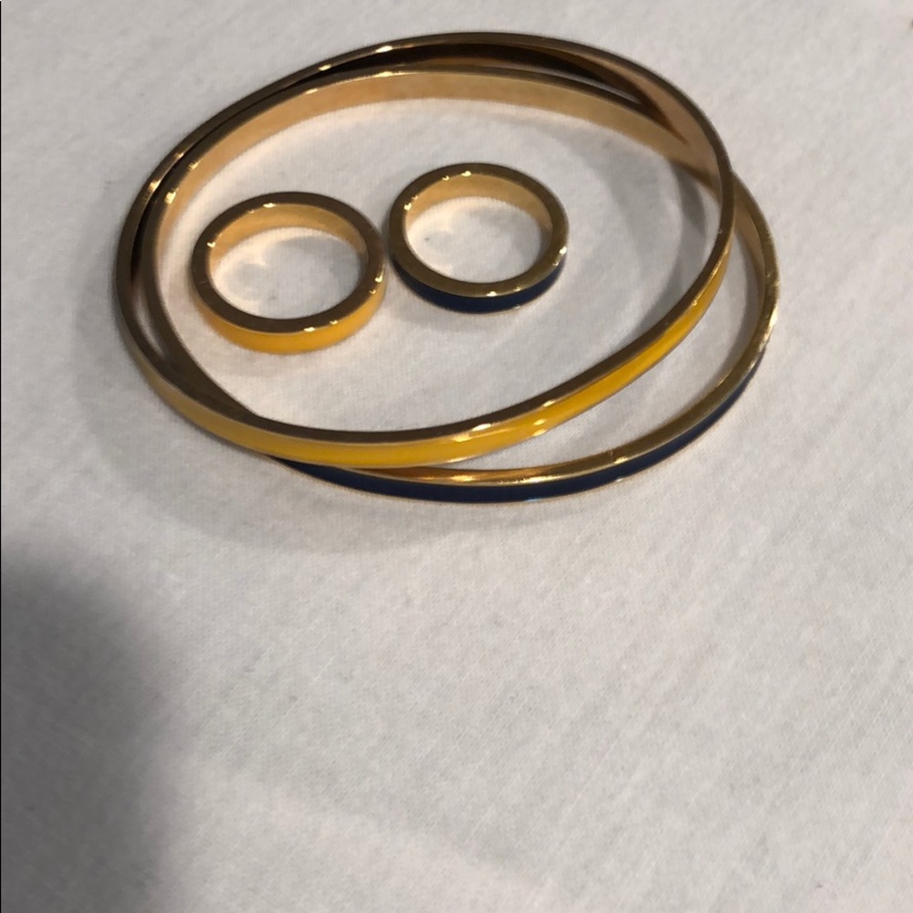 Jcrew Navy/Gold & Yellow/Gold Bracelet & Ring (5)